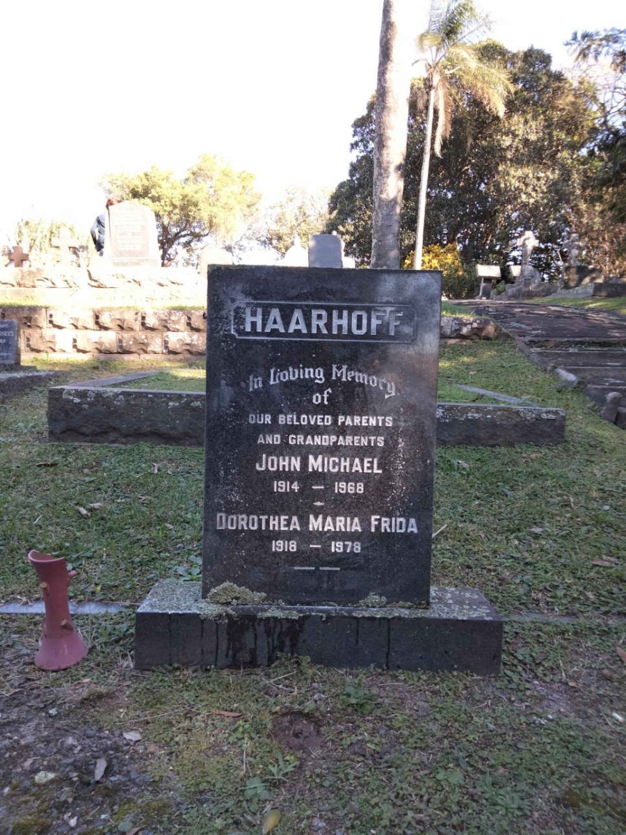 HAARHOFF John Michael 1914-1968 &amp; Dorothea Maria Frida 1918-1978