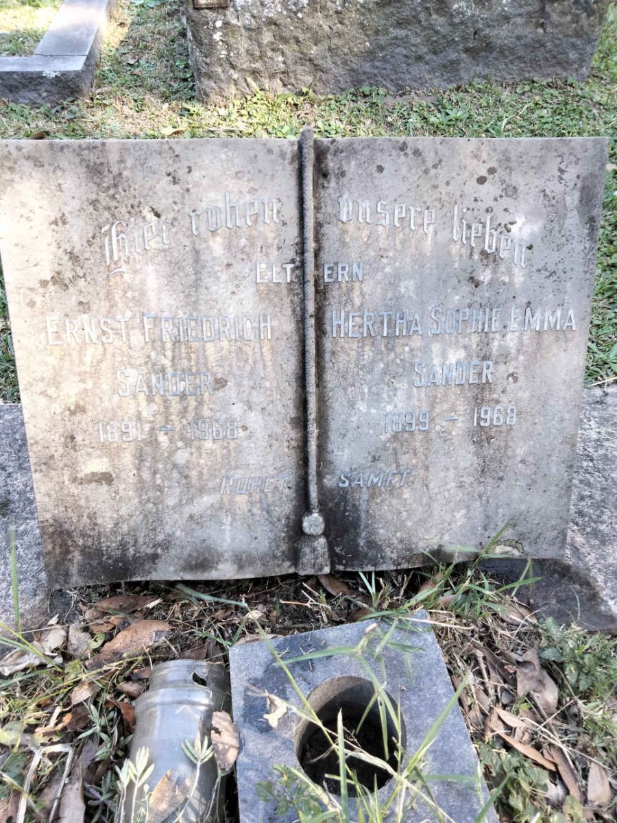 SANDER Ernst Friedrich 1891-1968 &amp; Hertha Sophie Emma 1899-1968