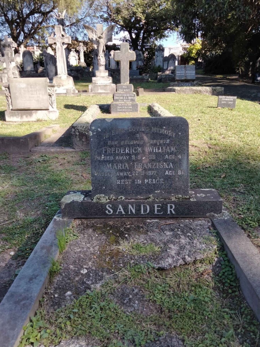SANDER Frederick William -1935 &amp; Maria Franziska -1977