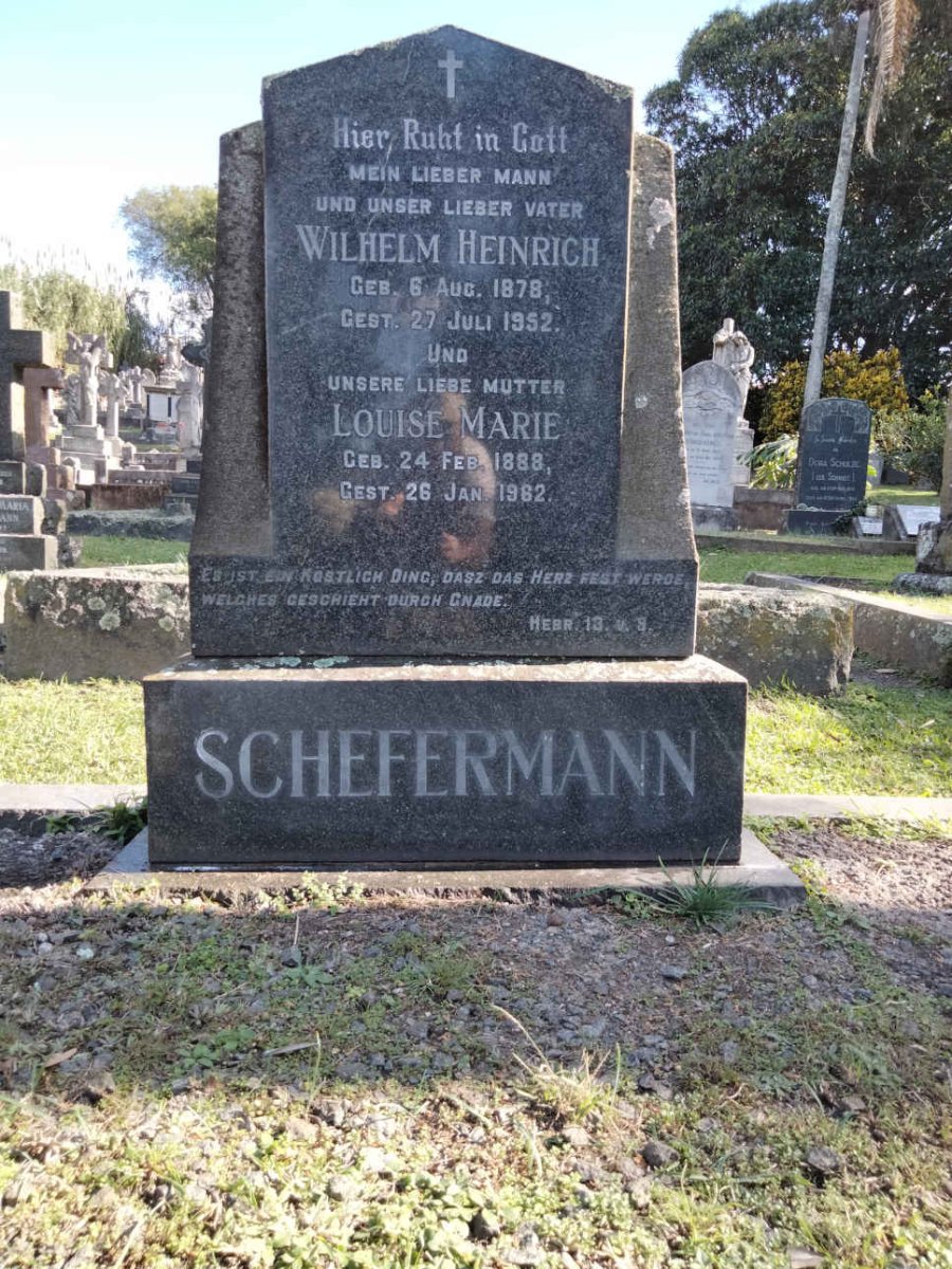 SCHEFERMANN Wilhelm Heinrich 1878-1952 &amp; Louise Marie 1888-1962