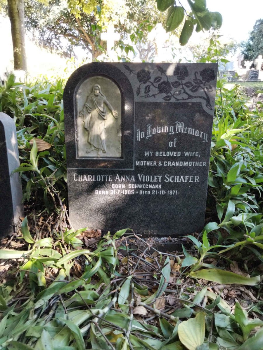 SCHAFER Charlotte Anna Violet nee SCHWEGMANN 1905-1971