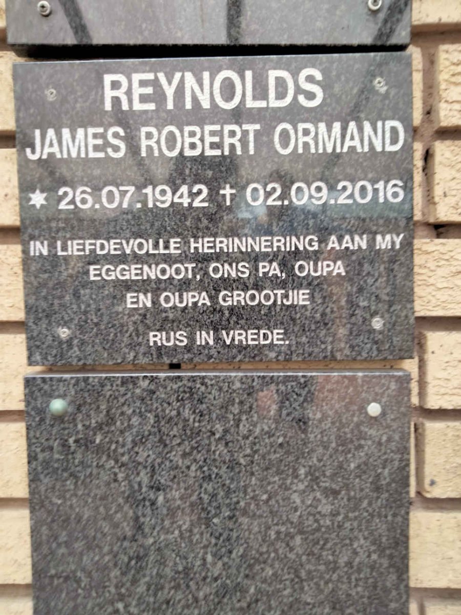 REYNOLDS James Robert Ormand 1942-2016