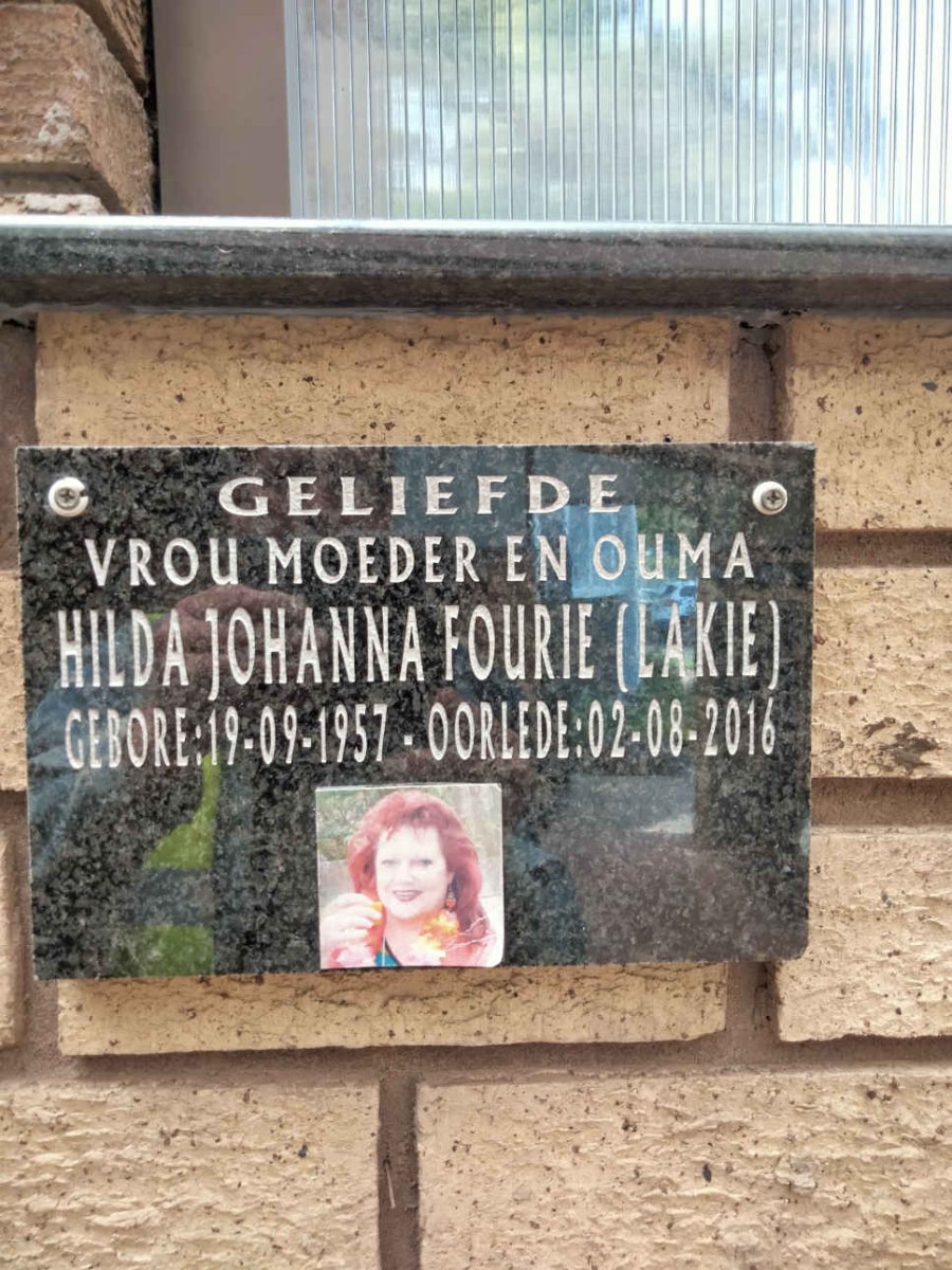 FOURIE Hilda Johanna nee LAKIE 1957-2016
