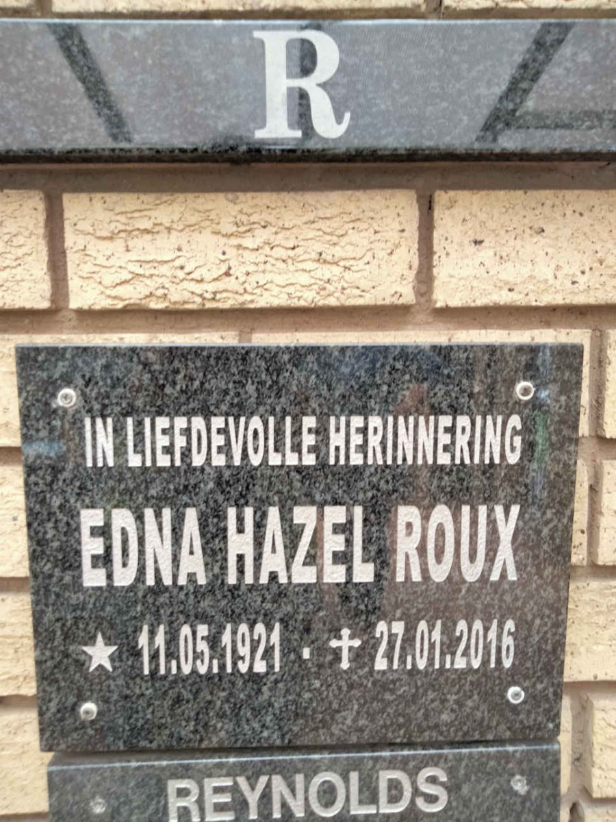 ROUX Edna Hazel 1921-2016