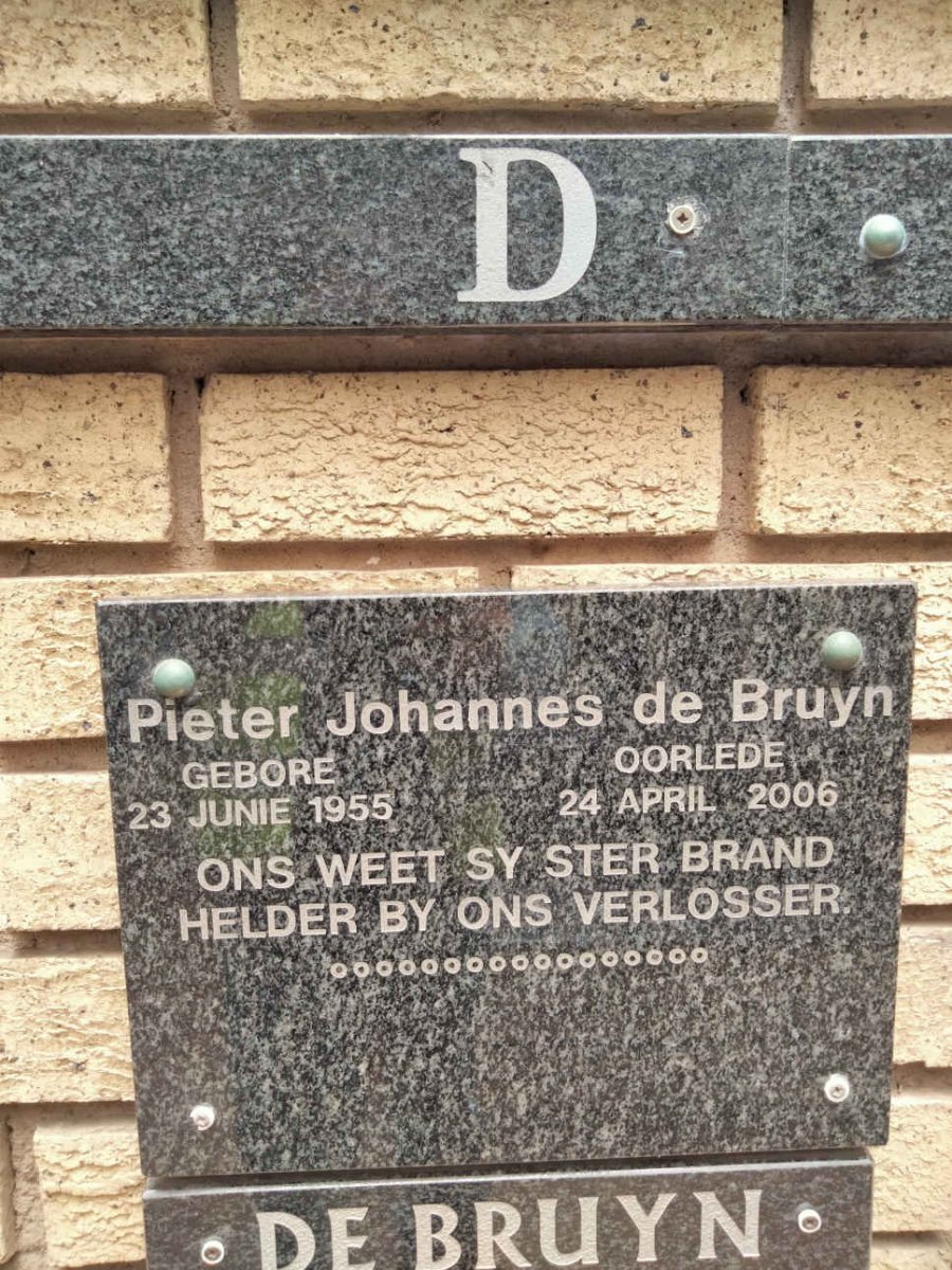 BRUYN Pieter Johannes, de 1955-2006