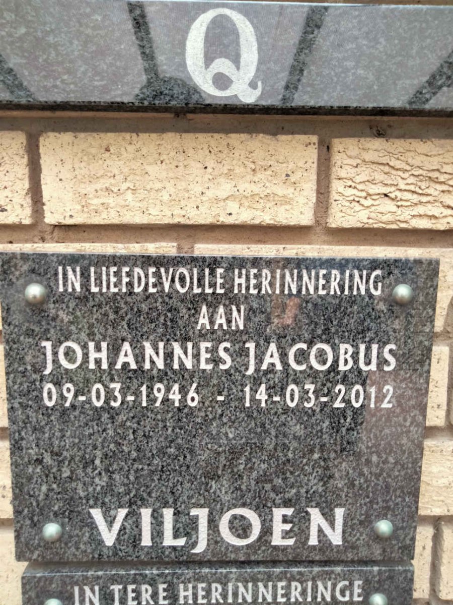 VILJOEN Johannes Jacobus 1946-2012