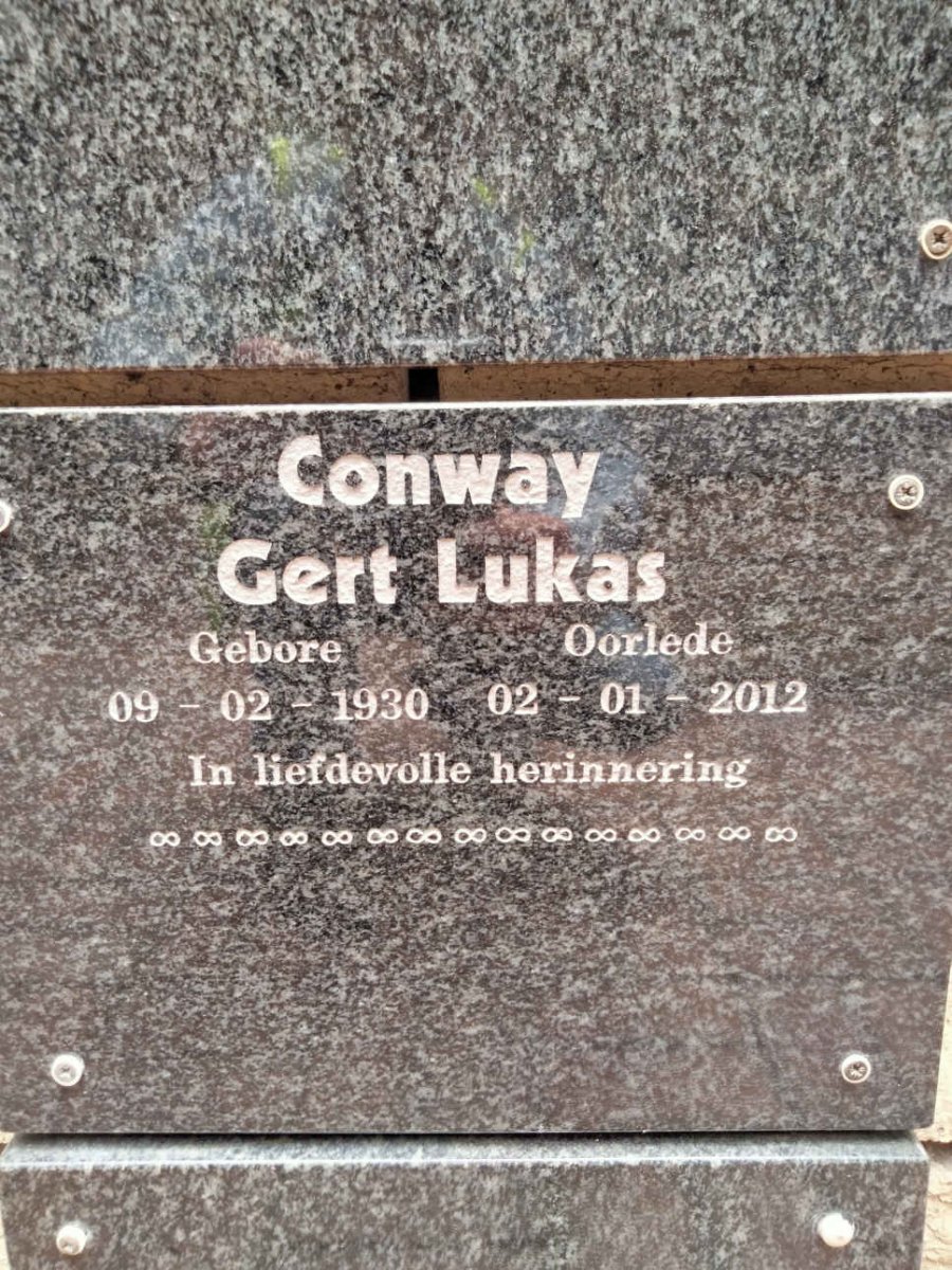 CONWAY Gert Lukas 1930-2012