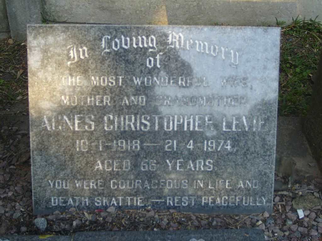 LEVIE Agnes Christopher 1918-1974