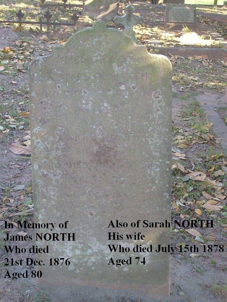 NORTH James 1796-1876 &amp; Sarah 1804-1878