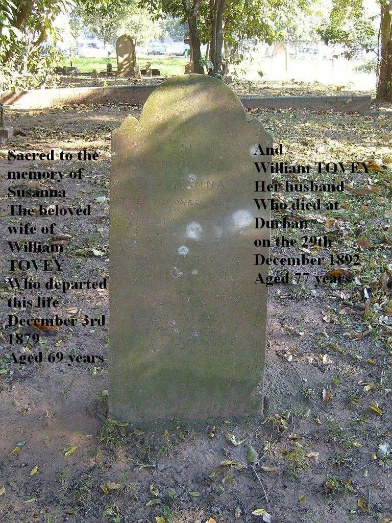 TOVEY William 1815-1892 &amp; Susanna 1810-1879