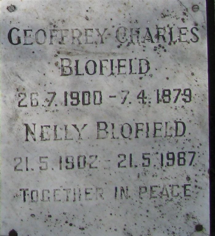 BLOFIELD Geoffrey Charles 1900-1975 &amp; Nelly 1902-1987