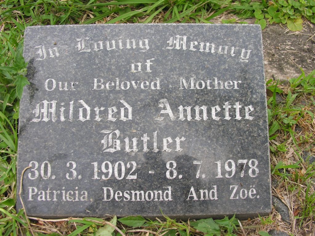 BUTLER Mildred Annette 1902-1978