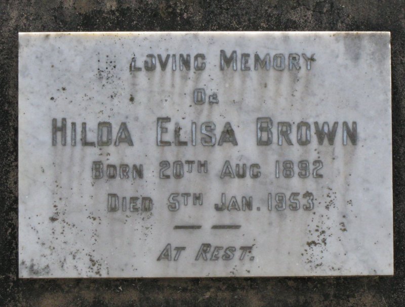 BROWN Hilda Elisa 1892-1953