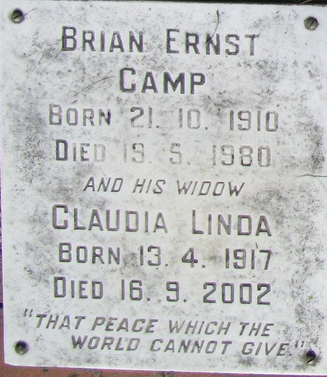 CAMP Brian Ernst 1910-1980 &amp; Claudia Linda 1917-2002