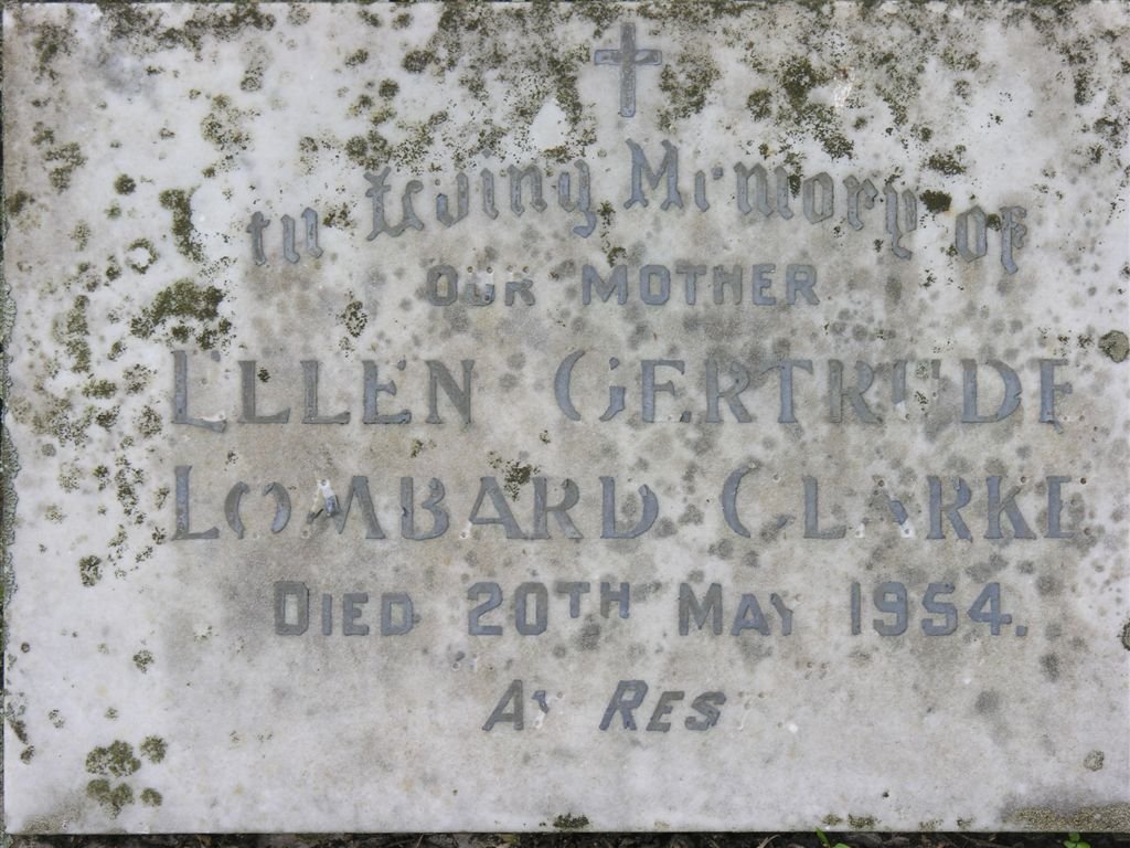 CLARKE Ellen Gertrude Lombard -1854