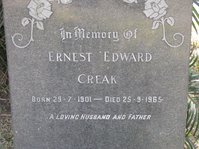 CREAK Ernest Edward 1901-1965