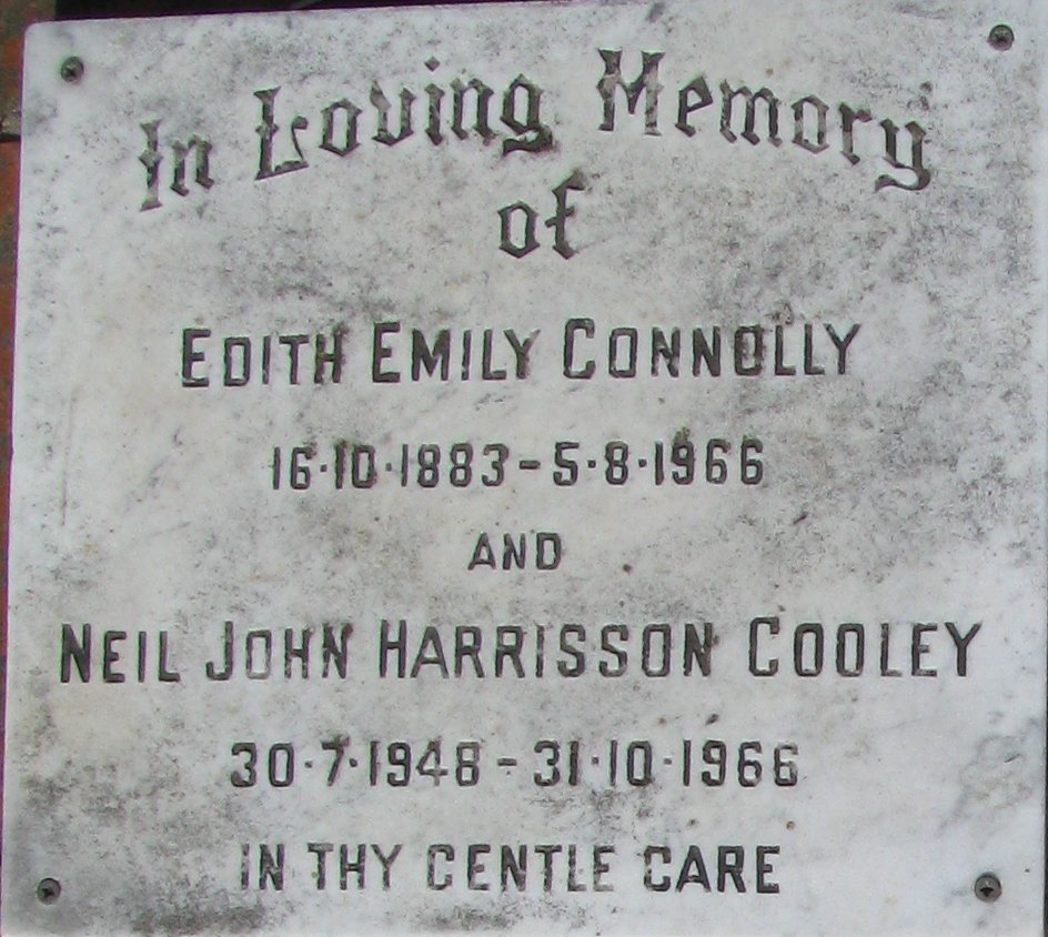 CONNOLLY Edith Emily 1883-1966 :: COOLEY Neil John Harrisson 1948-1966