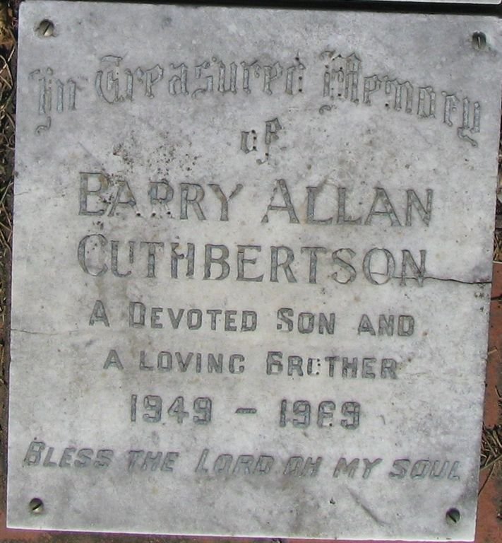 CUTHBERTSON Barry Allan 1949-1969
