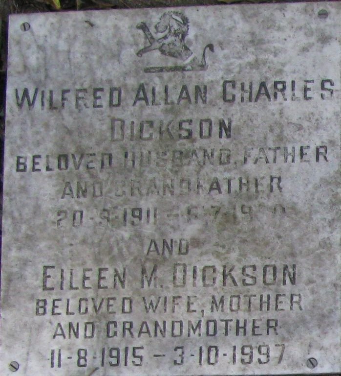 DICKSON Wilfred Allan 1911- &amp; Elinee M. 1915-1997