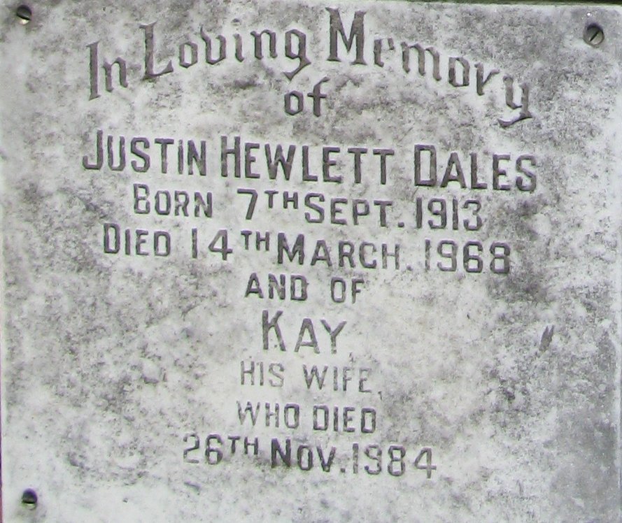DALES Justin Hewlett 1913-1968 &amp; Kay -1984