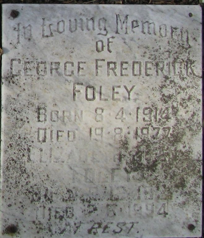 FOLEY George Frederick 1914-1977 &amp; Elizabeth 1921-1994