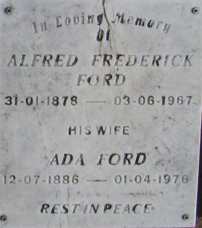 FORD Alfred Frederick 1878-1967 &amp; Ada 1886-1976