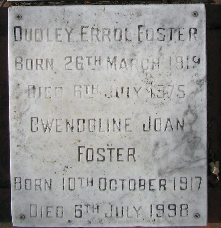 FOSTER Dudley Errol 1919-1975 &amp; Gwendoline Joan 1917-1998
