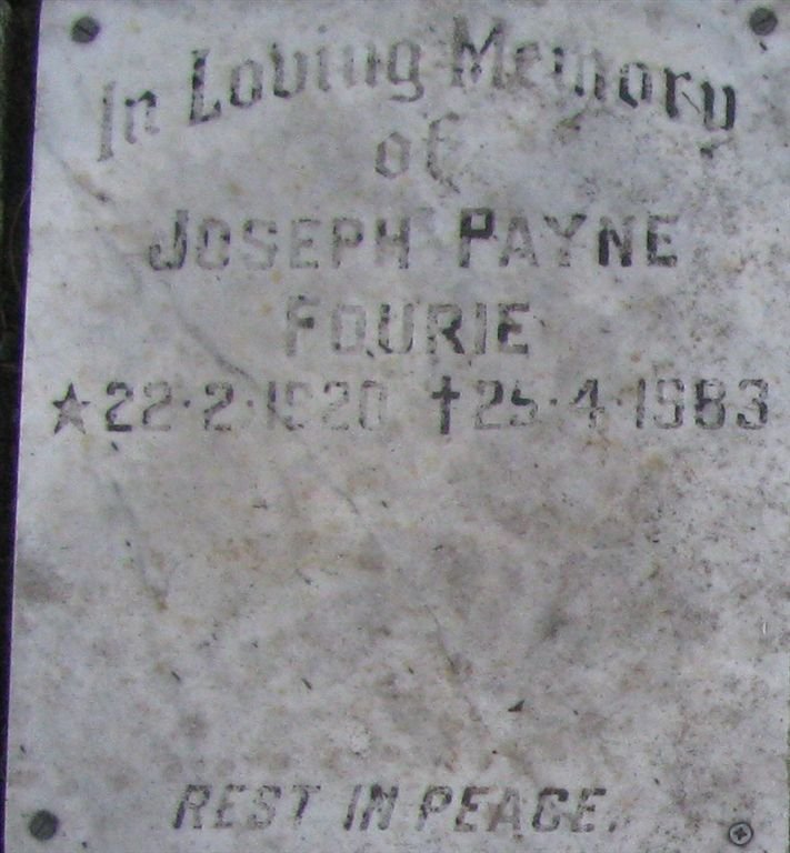 FOURIE Joseph Payne 1920-1983