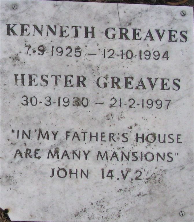 GREAVES Kenneth 1925-1994 &amp; Hester 1930-1997