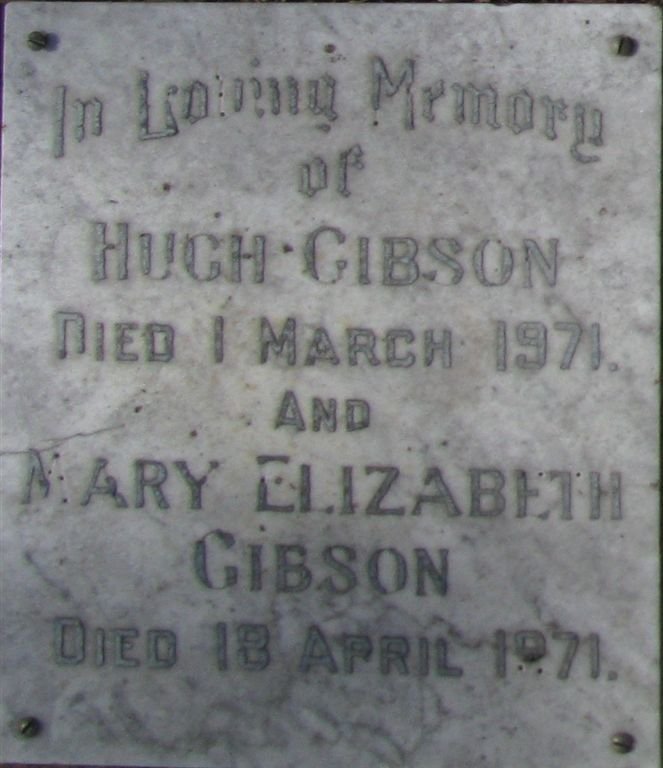 GIBSON Hugh -1971 &amp; Mary Elizabeth -1971