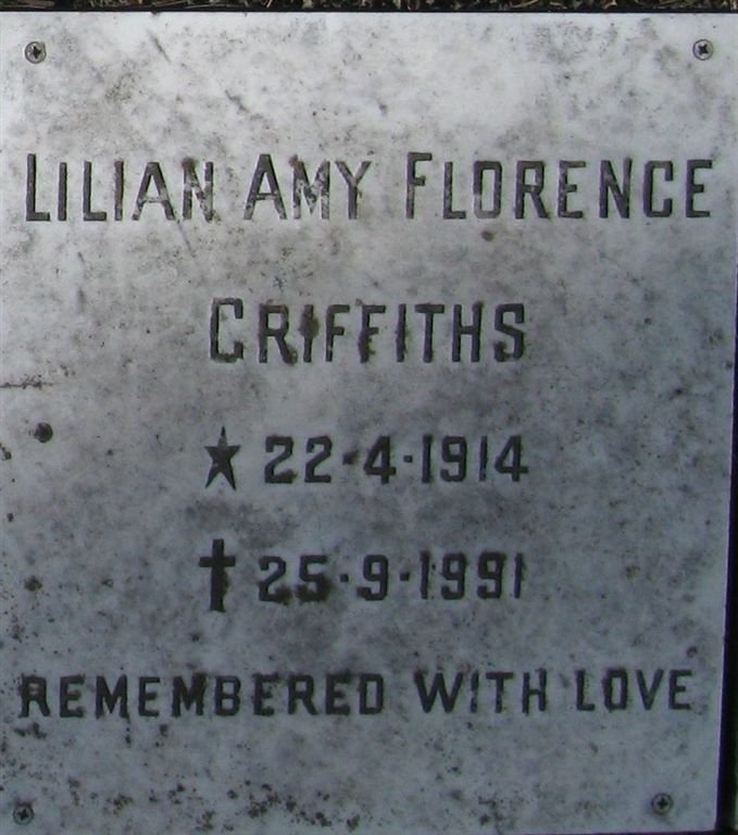 GRIFFITHS Lillian Amy Florence 1914-1991