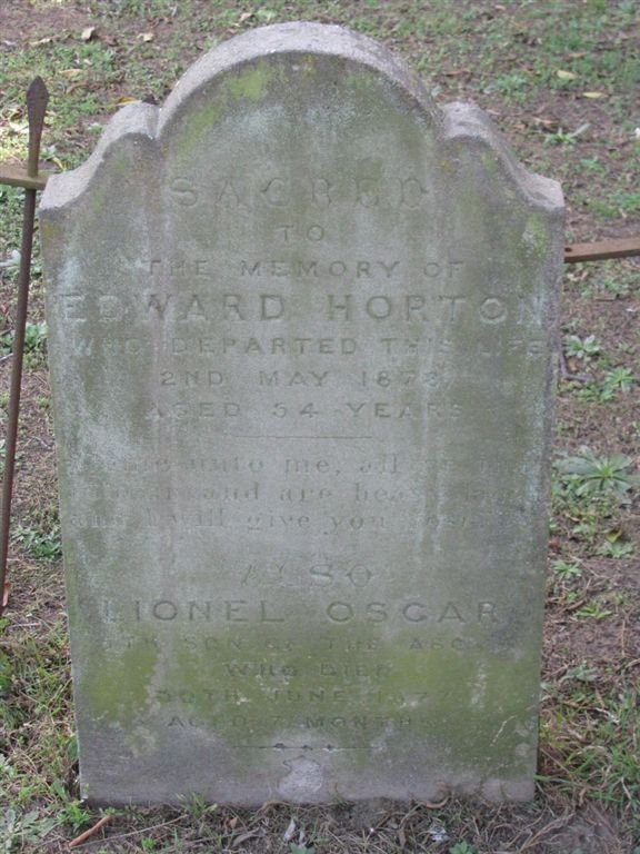 HORTON Edward 1819-1873 :: HORTON Lionel Oscar  1877-1877