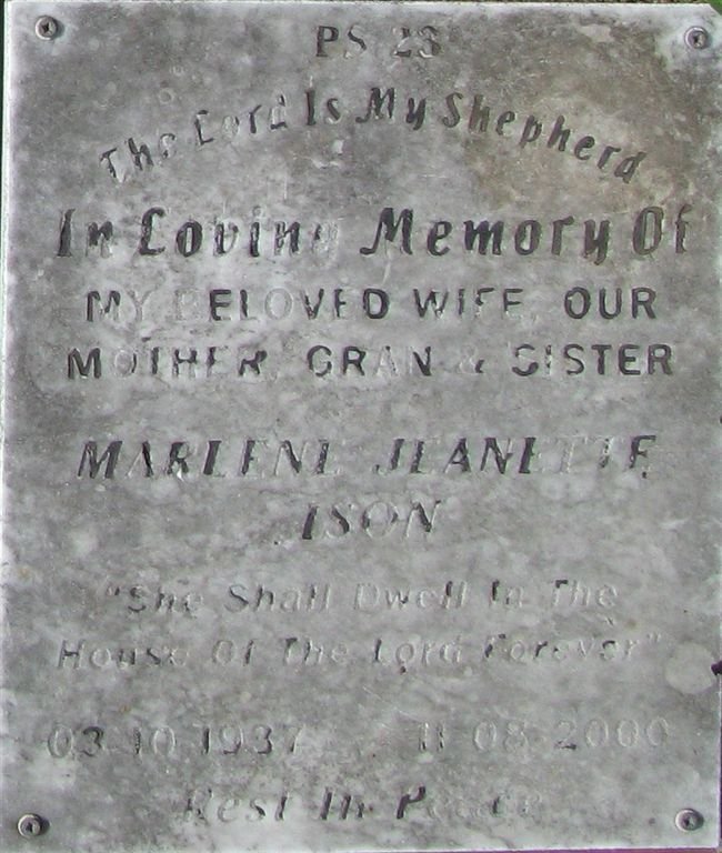 ISON Marlene Jeanette 1937-2000