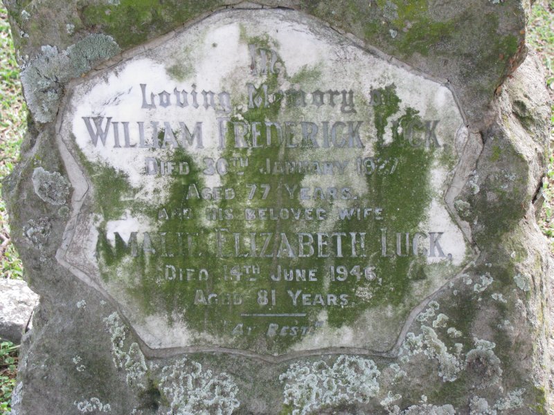 LUCK William Frederick 1850-1927 &amp; Amalie Elizabeth 1865-1946