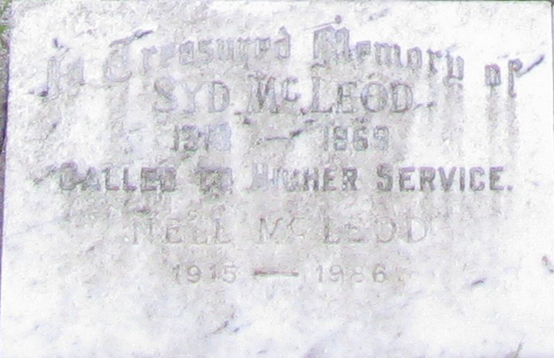 MCLEOD Syd 1913-1969 &amp; Nell 1915-1986