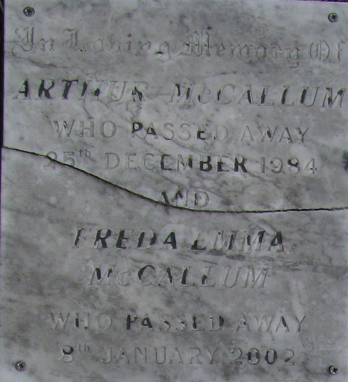 MCCALLUM Arthur -1984 &amp; Freda Emma -2002