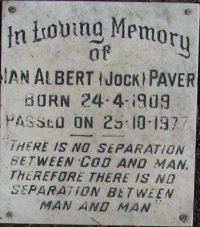 PAVER Ian Albert 1909-1977