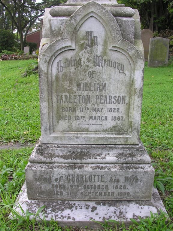 PEARSON William Tarleton 1822-1867 &amp; Charlotte 1826-1900