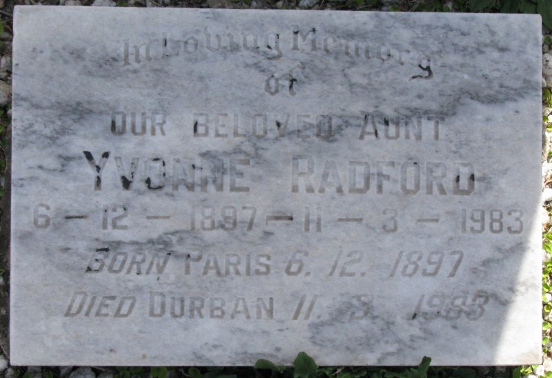 RADFORD Yvonne 1897-1983