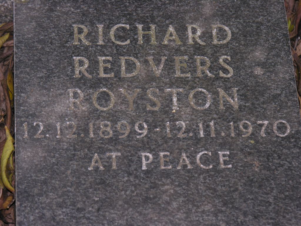 ROYSTON Richard Redvers 1899-1970