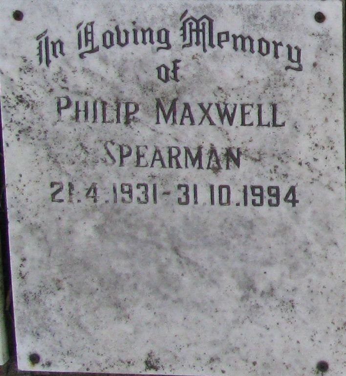 SPEARMAN Phillip Maxwell 1931-1994