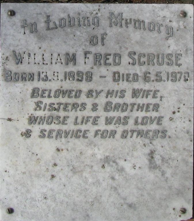 SCRUSE William Fred 1898-1970