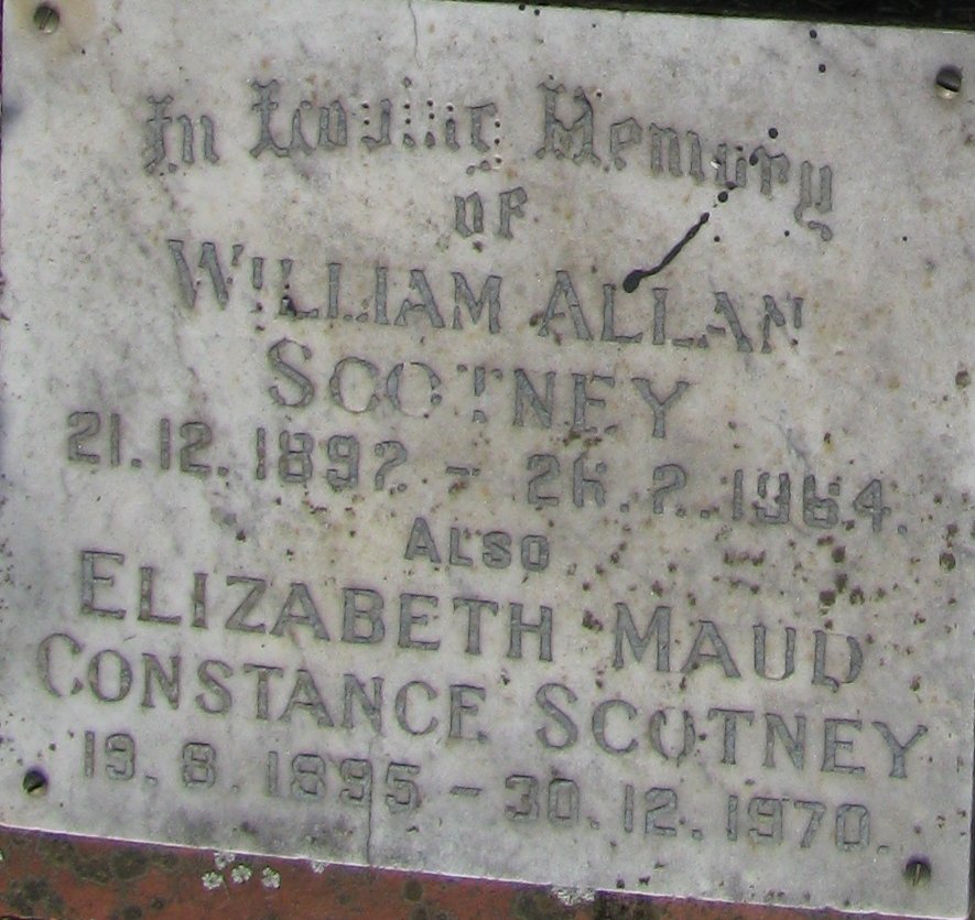 SCOTNEY William Allen 1892-1964 &amp; Elizabeth Maud 1895-1970