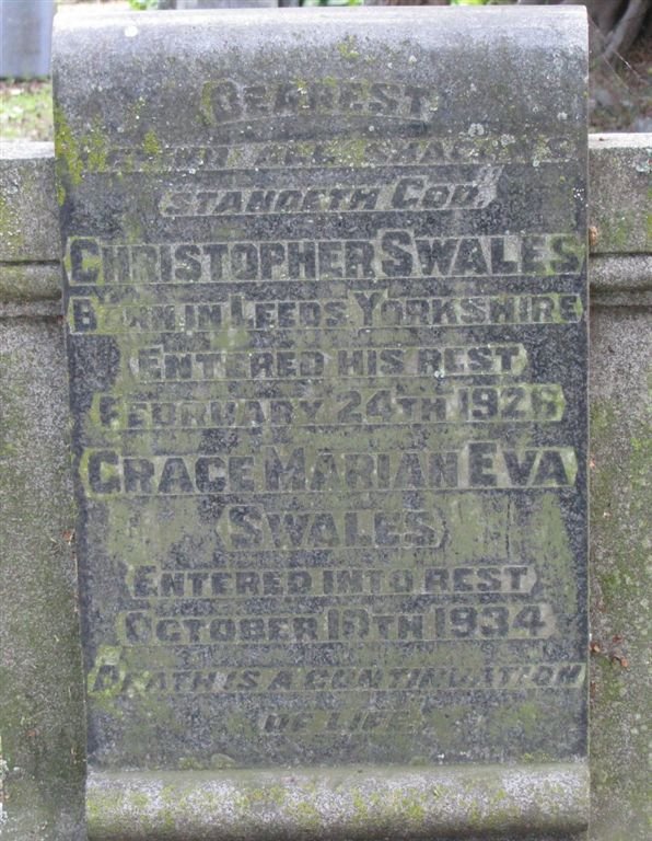 SWALES Christopher -1926 &amp; Grace Marian Eva -1934
