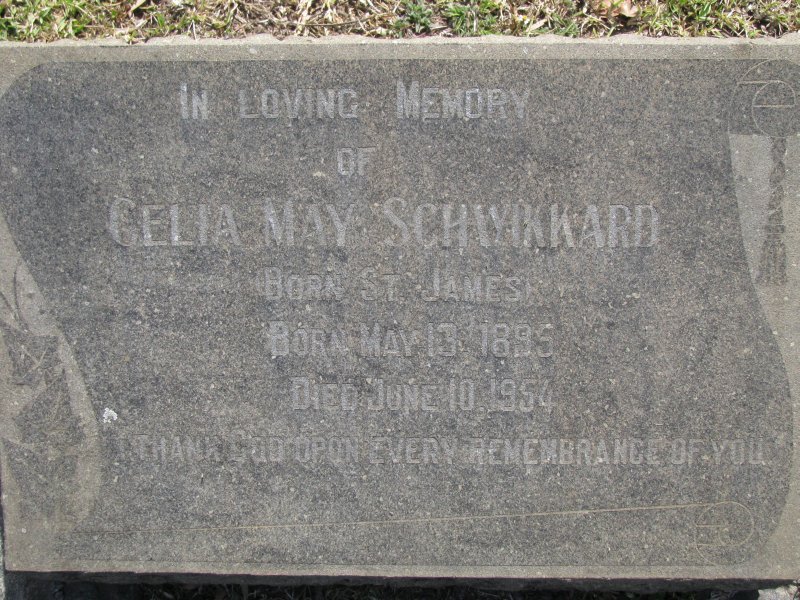 SCHWIKKARD Celia May nee ST JAMES  1895-1954