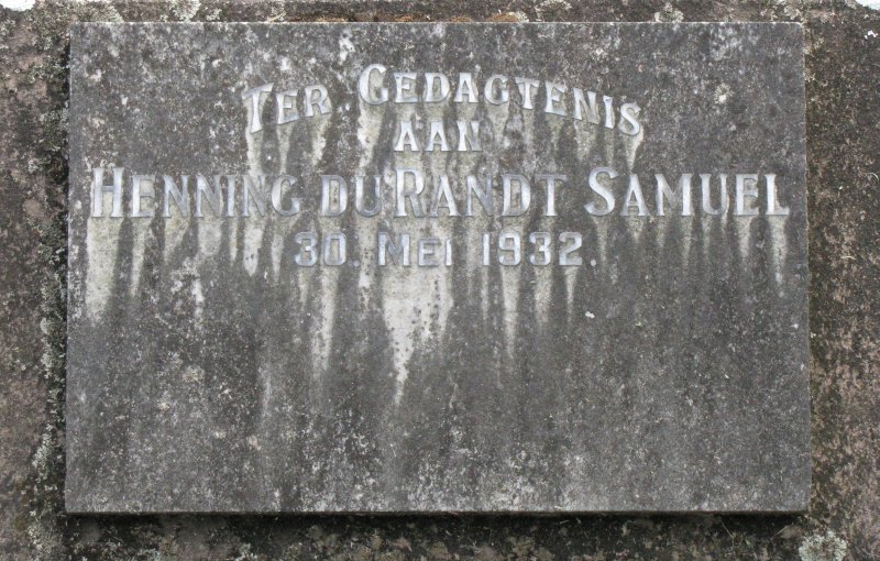 SAMUEL Henning du Randt -1932