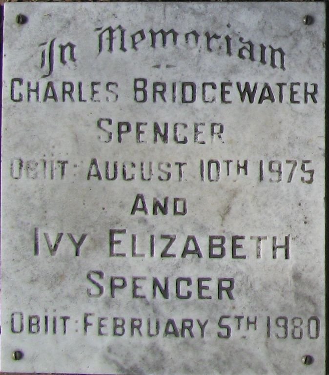 SPENCER Charles Bridgewater -1975 &amp; Ivy Elizaebth -1980