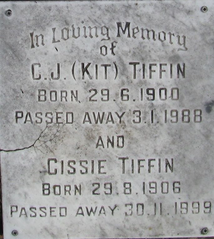 TIFFIN C.J. 1900-1988 &amp; Cissie 1906-1999