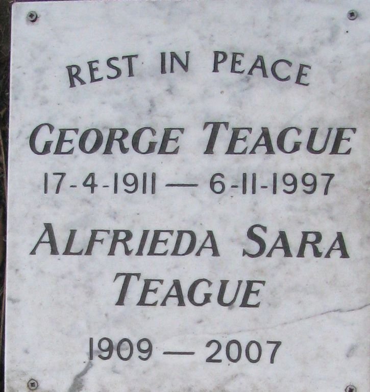 TEAGUE George 1911-1997 &amp; Alfrieda Sara 1909-2007