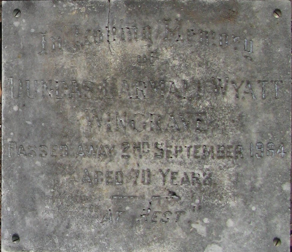 WINGRAVE Dundas Carmalt Wyatt 1894-1964